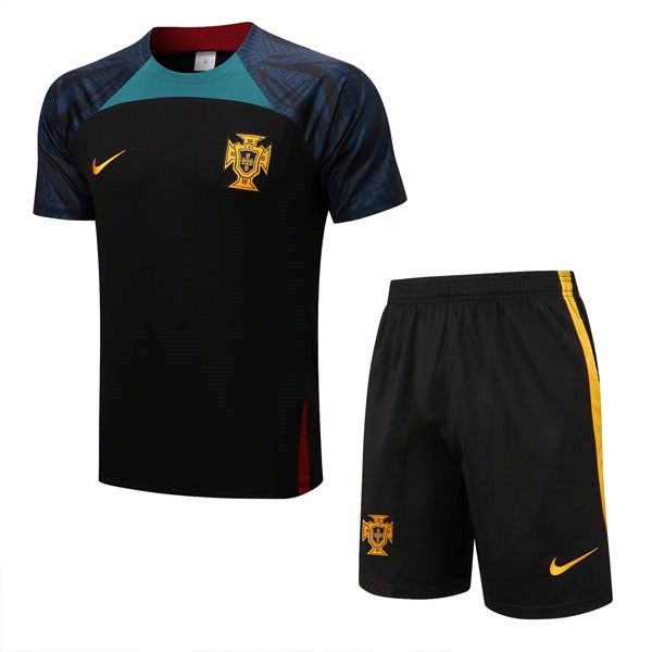 Camiseta Entrenamiento Portugal Conjunto Completo 2022-2023 Negro